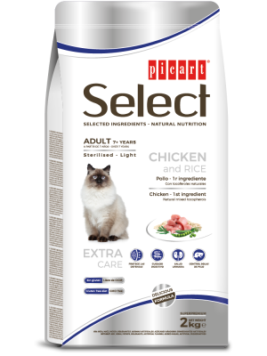 Picart Select ADULT 7+ YEARS Chicken and Rice Sterilised – Light 2kg