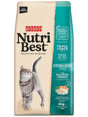 NutriBest Cat Adult Sterilised Salmon & Rice 8kg
