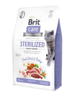 Brit Care® Cat GF Sterilized Weight Control Duck & Turkey 2kg