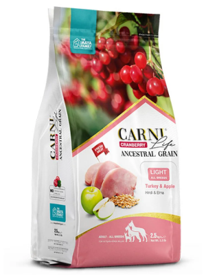 Carni Life Cranberry Ancestral Grain Ενήλικος σκύλος γαλοπούλα μήλο light 2.5kg