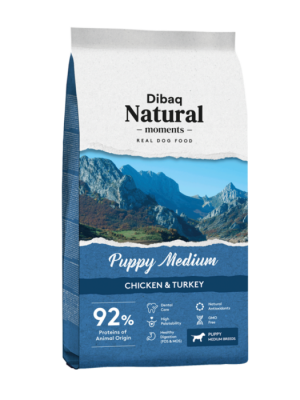 DIBAQ NATURAL MOMENTS PUPPY MEDIUM:Κοτόπουλο – Γαλοπούλα 15kg