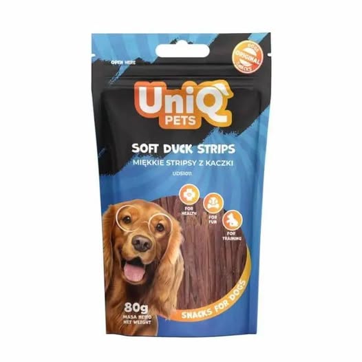 Uniq 80gr Λιχουδιά για Σκύλους Μαλακές Λωρίδες με Πάπια