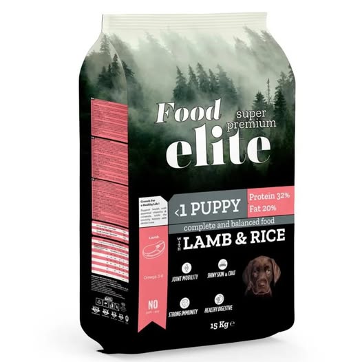 Food Elite Super Premium (32 protein 20 fat) 15kg Ξηρά Τροφή για Κουτάβια με Αρνί & Ρύζι