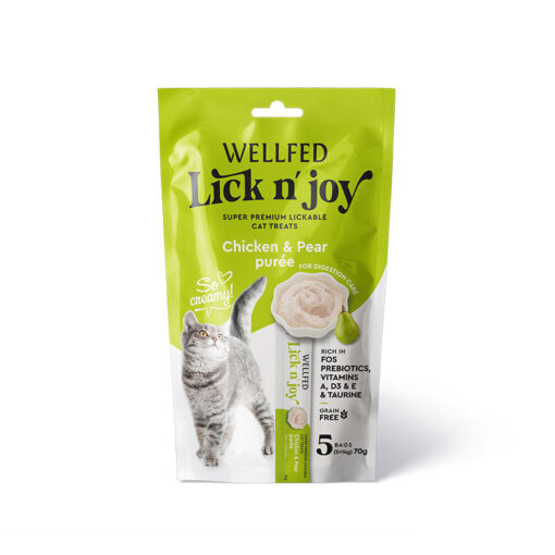 Wellfed Lick n’ Joy Chicken & Pear Λιχουδιά Γάτας (5*14gr) 70gr