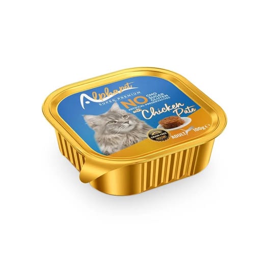 Alphapet Super Premium Πατέ 100gr για Ενήλικες Γάτες με Κοτόπουλο σε Τασάκι