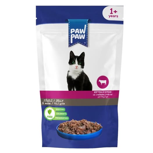Pawpaw Jelly 85gr για Ενήλικες Γάτες με Μοσχάρι σε Φακελάκι
