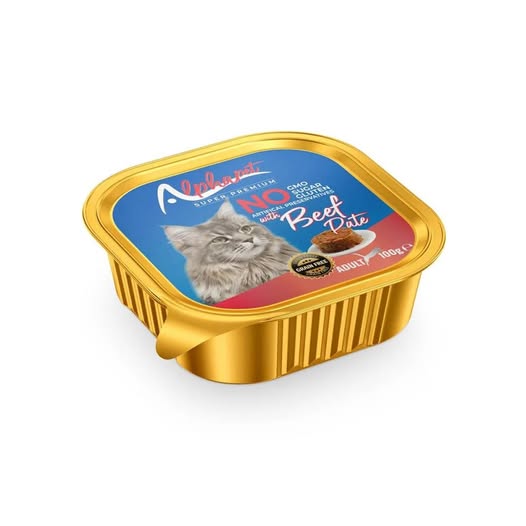 Alphapet Super Premium Πατέ 100gr για Ενήλικες Γάτες με Μοσχάρι σε Τασάκι