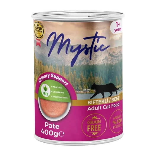 Mystic Super Premium Κονσέρβα 400gr Urinary Support Grain Free για Ενήλικες Γάτες με Μοσχάρι