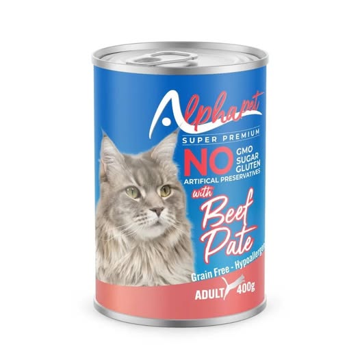 Alphapet Super Premium Πατέ 400gr για Ενήλικες Γάτες με Μοσχάρι