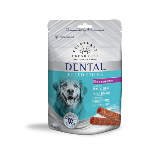 Celebrate Freshness Dental Filled Sticks Duck & Cranberry 150gr