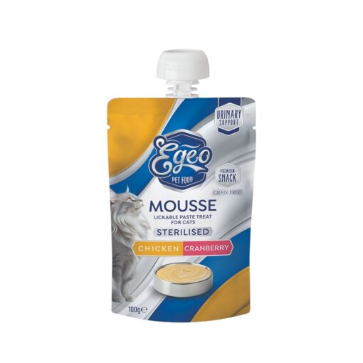 Egeo Cat Mousse Sterilized Chicken & Cranberry 100gr