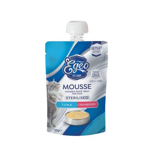 Egeo Cat Mousse Sterilized Tuna , Krill & Cranberry 100gr