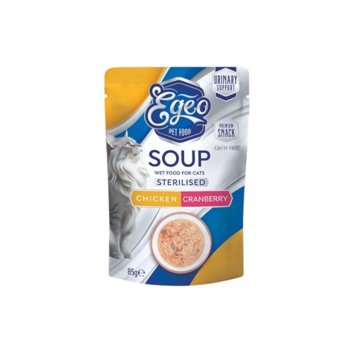 Egeo Cat Soup Sterilized Chicken & Cranberry 85gr