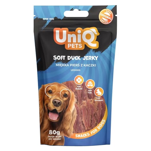 Uniq 80gr Λιχουδιά για Σκύλους Μαλακά Κομμάτια Πάπιας