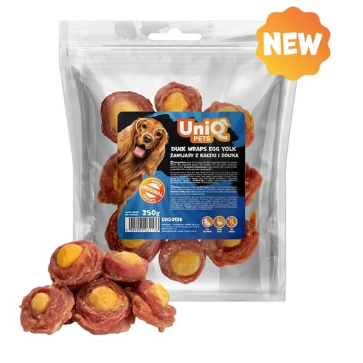 Uniq 250gr Λιχουδιά για Σκύλους Κρόκος Αυγού Τυλιγμένος με Πάπια