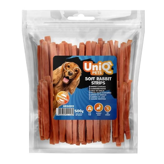 Uniq 500gr Λιχουδιά για Σκύλους Λωρίδες Κουνελιού
