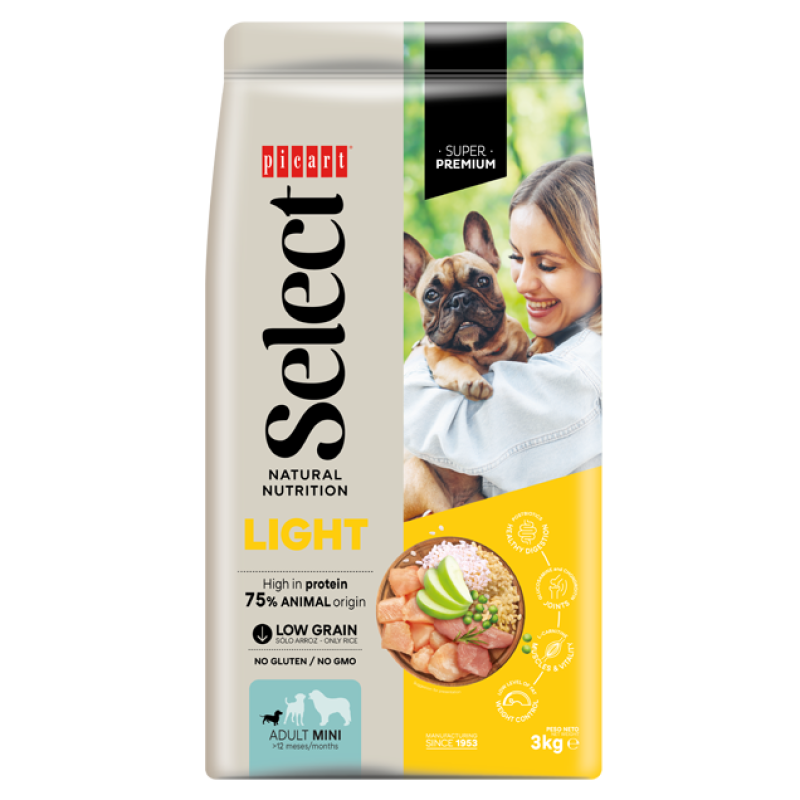 Select Adult Mini Light-Sterilised Chicken & Rice Superpremium 3kg