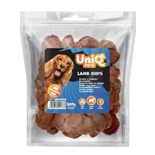 Uniq 500gr Λιχουδιά για Σκύλους Τσιπς με Αρνί