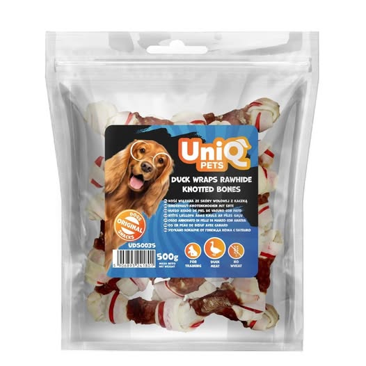Uniq 500gr Λιχουδιά για Σκύλους Σχήμα Κόκκαλο με Πάπια