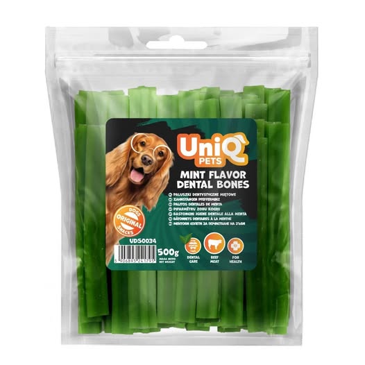 Uniq 500gr Λιχουδιά για Σκύλους Οδοντικά Κόκκαλα με Γεύση Μέντας