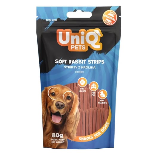 Uniq 80gr Λιχουδιά για Σκύλους Μαλακές Λωρίδες με Κουνέλι