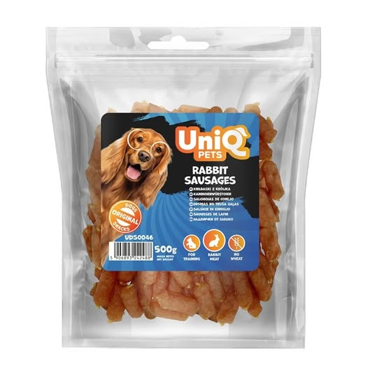 Uniq 500gr Λιχουδιά για Σκύλους Λουκάνικα με Κουνέλι