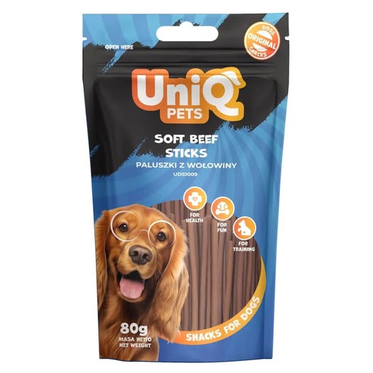 Uniq 80gr Λιχουδιά για Σκύλους Μαλακά Στικς με Μοσχάρι