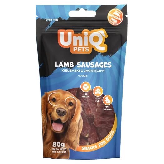Uniq 80gr Λιχουδιά για Σκύλους Λουκάνικα με Αρνί