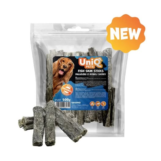 Uniq 500gr Λιχουδιά για Σκύλους Στικς από Δέρμα Ψαριού
